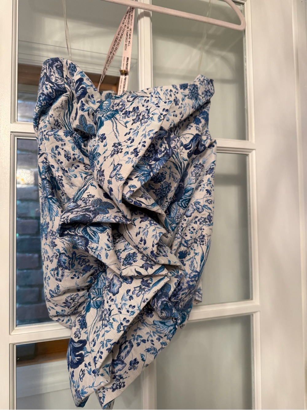 House of CB Blue and White Floral Draped Skirt